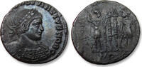 ROMAN EMPIRE AE follis Constantius II Caesar, Lugdunum (Lyon) mint - (pellet in crescent) PLG - -