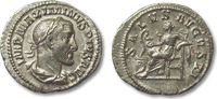 ROMAN EMPIRE AR Denarius Maximinus Thrax, Salus seated left