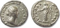 ROMAN EMPIRE AR Denarius Faustina Junior, Concordia standing left, Rome