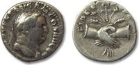 ROMAN EMPIRE AR Denarius Vespasianus, clasped hands, Rome