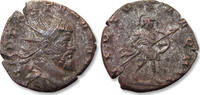 ROMAN EMPIRE Silvered antoninianus Aureolus, Mediolanum (Milan) mint - Very rare variety AEQVIT instead of EQVIT - -