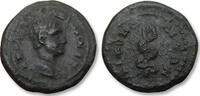 ROMAN EMPIRE AE 19mm assarion Diadumenianus, Moesia Inferior, Nikopolis mint - serpent-entwined staff - -