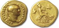 ROMAN EMPIRE AV Aureus Titus as Caesar, Rome