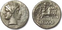 ROMAN REPUBLIC AR Didrachm / Quadrigatus Anonymous issue, pre-denarius time, Rome