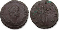 ROMAN EMPIRE AE antoninianus Quintillus, Rome mint - SECVRIT AVG / XI reverse - with old collector's ticket -