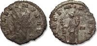 ROMAN EMPIRE AE/BI silvered antoninianus Gallienus, Rome mint - FIDES MILITVM, N in right field - scarce/rare type -