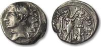 ROMAN REPUBLIC AR Quinarius Octavian as Augustus, Emerita