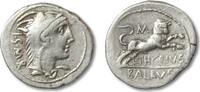 ROMAN REPUBLIC AR denarius L. Thorius Balbus, Rome