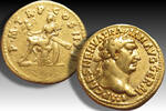 ROMAN EMPIRE AV gold aureus 98-99 A.D. Trajan / Trajanus, Rome mint - Roma seated left - VF/VF+ some mint luster in fields, nicely centered