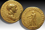 ROMAN EMPIRE AV gold aureus 113-114 A.D. Trajan / Trajanus, Rome mint - comes with French export permit - VF/VF+