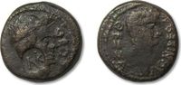 ROMAN EMPIRE AE22 Augustus & Divus Julius Caesar, Thessalonica --NK countermark--