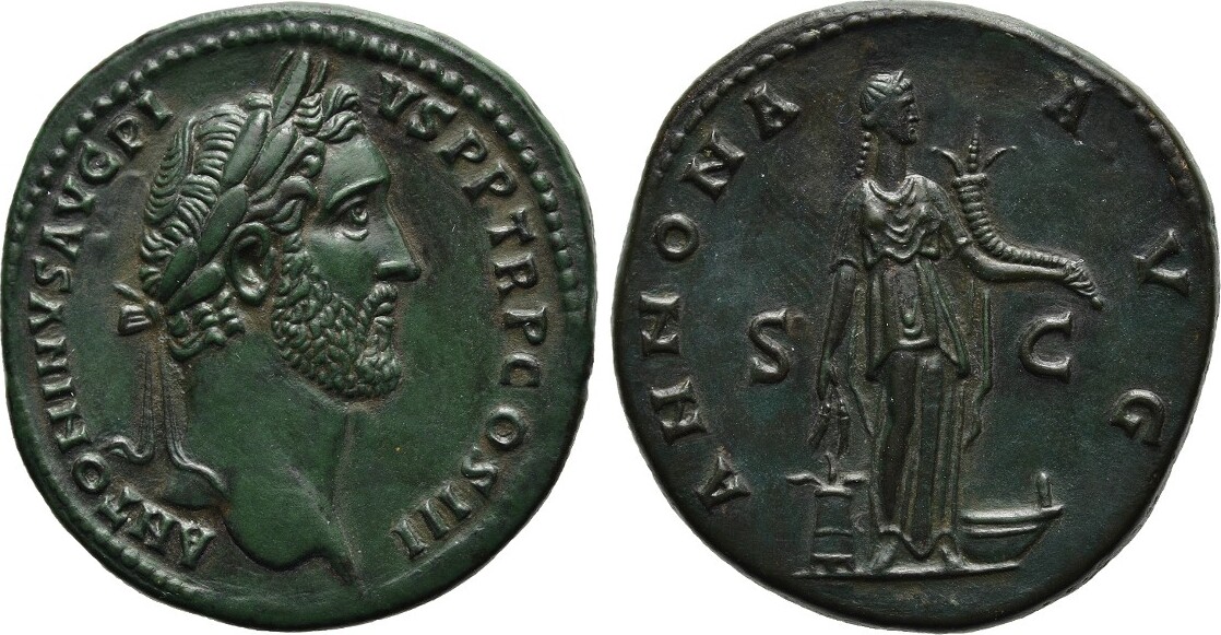 RÖMISCHE KAISERZEIT Sesterz 140 - 144 n.Chr. Antoninus Pius, 138