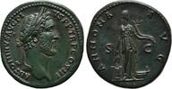 RÖMISCHE KAISERZEIT Sesterz 140 - 144 n.Chr. Antoninus Pius, 138 - 161 n. Chr. Braune u. grüne Patina, etwas geglättet, fast vz