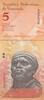 South America VENEZUELA P.89d - 5 Bolivares UNC -