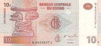 Africa CONGO DEM. REPUBLIC P.93a - 10 Francs UNC -