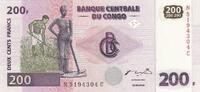 Africa CONGO DEM. REPUBLIC P.95a - 200 Francs 2000 UNC -