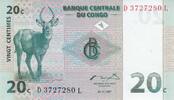 Africa CONGO DEM. REP. P.83a - 20 Centimes UNC -