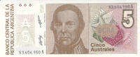 South America ARGENTINA P.324b - 5 Australes ND 1985-91 UNC -