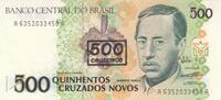 South America BRAZIL P.226b - 500 Cruzeiros on 500 Cruzados Novos ND UNC -