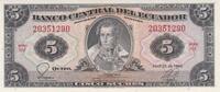 South America ECUADOR P.108b - 5 Sucres UNC -