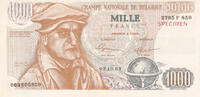 Europe BELGIUM Private Banknote Election Propaganda 1000 Francs Specimen AU -