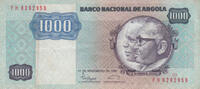Africa ANGOLA P.121b - 1000 Kwanzas 1987 VF/aXF -