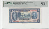 COLOMBIA P.398 - 1 Peso Oro PMG 65 EPQ -