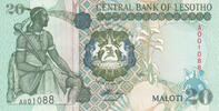 Africa LESOTHO P. 16a - 20 Maloti UNC -