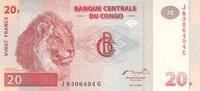 Africa CONGO DEM. REP. P.88A - 20 Francs UNC -
