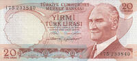 Asia TURKEY P.187b - 20 Lira L.1970 UNC -