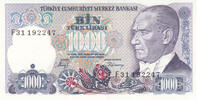 Asia TURKEY P.196 - 1000 Lira L.1970 UNC -