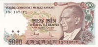 Asia TURKEY P.198 - 5000 Lira L.1970 UNC -