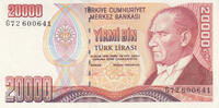 Asia TURKEY P.202 - 20.000 Lira L.1970 UNC -