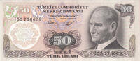Asia TURKEY P.188 - 50 Lira L.1970 UNC -