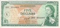 North America EAST CARIBBEAN STATES P.14m - 5 Dollars ND -