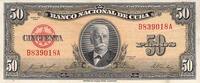 North America CUBA P.81 - 50 Pesos 1958 XF -