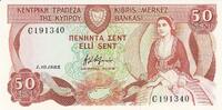 Europe CYPRUS - P.49a - 50 Cents UNC -