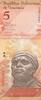 South America VENEZUELA P.89b - 5 Bolivares UNC -