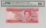 EAST CARIBBEAN STATES P.17l - 1 Dollar ND1985-88 PMG 66 EPQ -