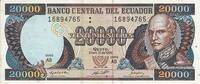 South America ECUADOR P.129a - 20.000 Sucres -