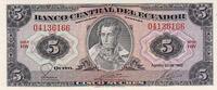 South America ECUADOR P. 108b - 5 Sucres UNC -