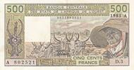 Africa WEST AFRICAN STATES P.106Ab - 500 Francs -