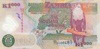Africa ZAMBIA P.44d - 1000 Kwacha UNC -