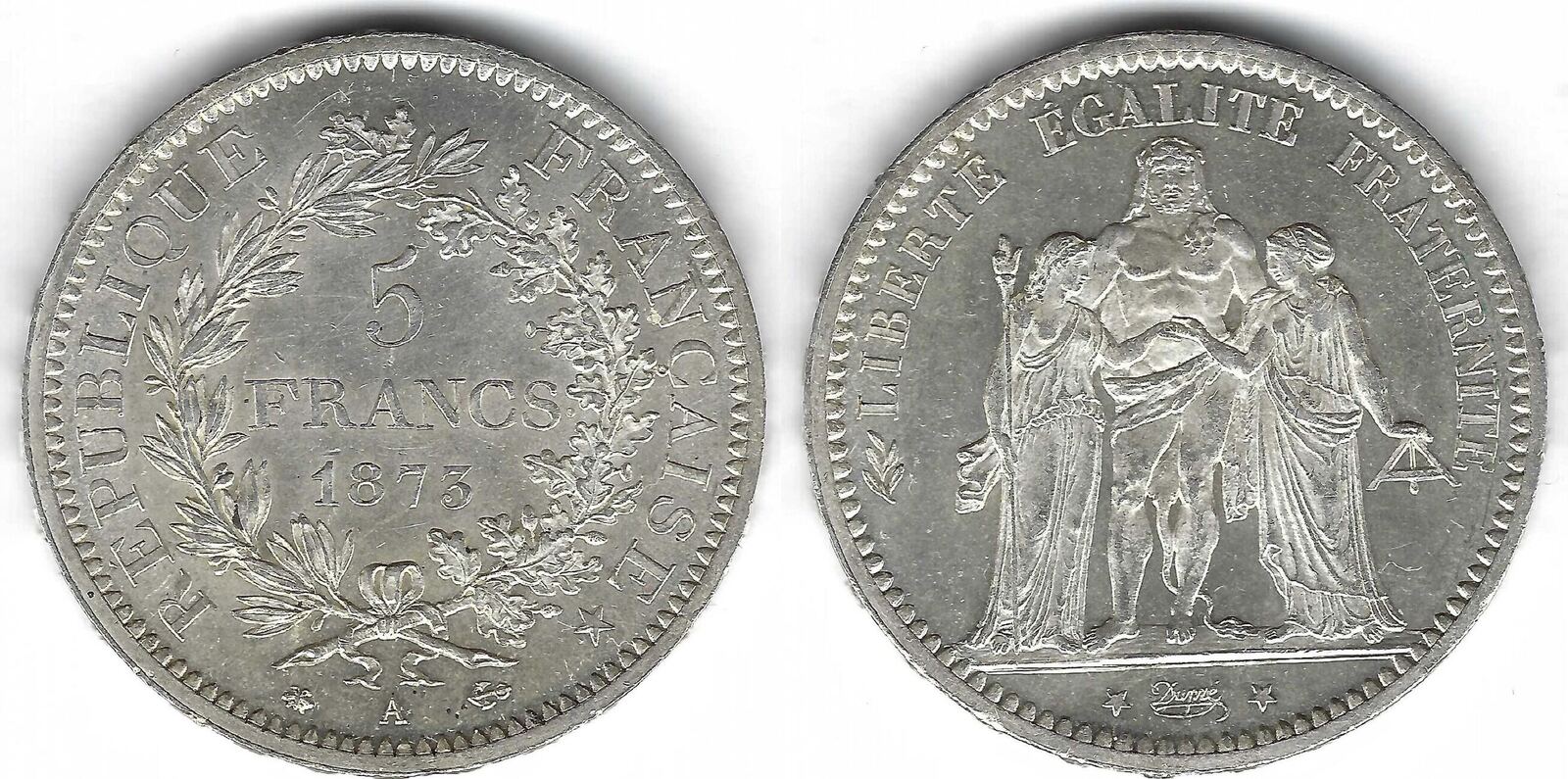 France / Frankreich 5 Francs 1873 A Hercule F.VZ