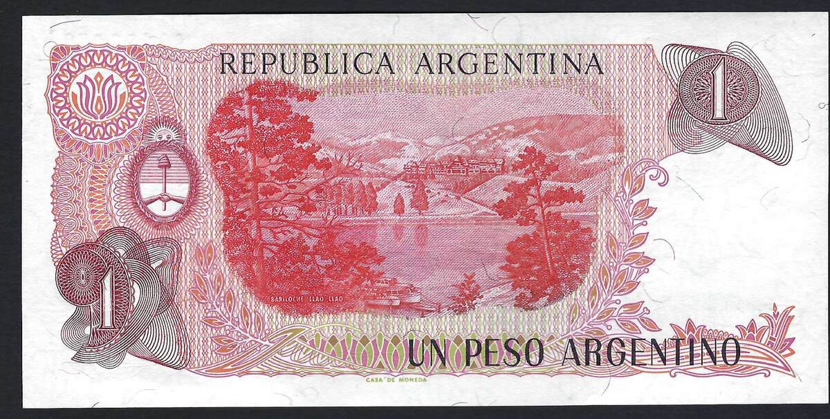 Argentine / Argentina 1 Peso 1983 1984 Banco Central De La Republica