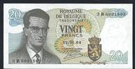 Belgique / Belgium 20 Francs Royaume de Belgique / Trésorerie -