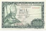 1000 Pesetas 19/11/1965 Espagne / Spain / Spanien El Banco De Espana Série H SS