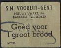Belgique / Belgien / Belgium 1 groot brood Ville de gand (gent) -
