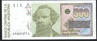 Argentine / Argentina 500 Australes Banco Central de la Republica Argentina -
