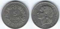 France / Frankreich 5 Francs Lavrillier en nickel -